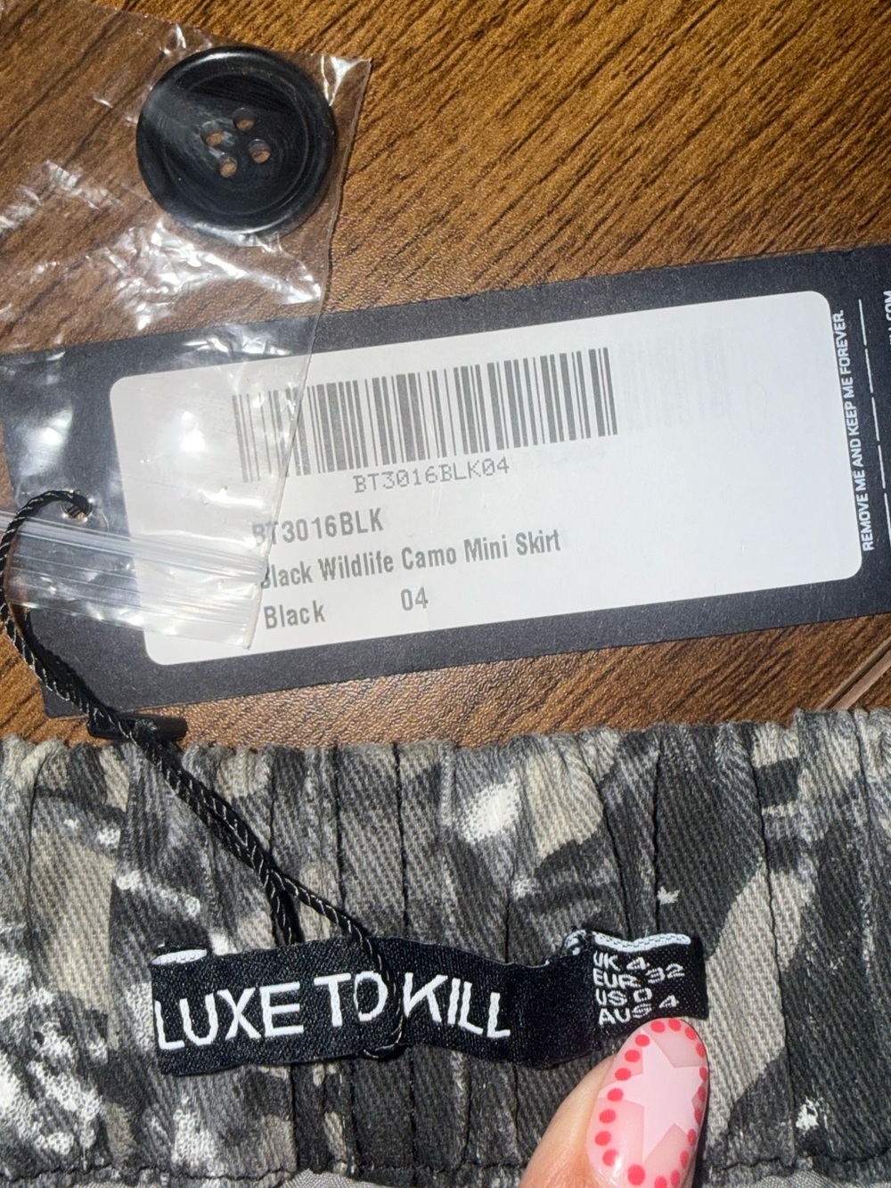 Luxe to Kill Camo Mini Skirt Gray Camo Cargo Mini Skirt Utility Pockets NWT - Picture 5 of 7